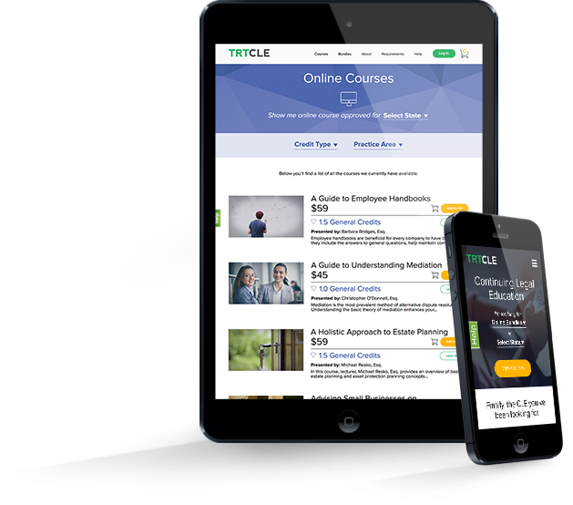 Continuing Legal Education Quality Courses | Picture of Tablet and Phone